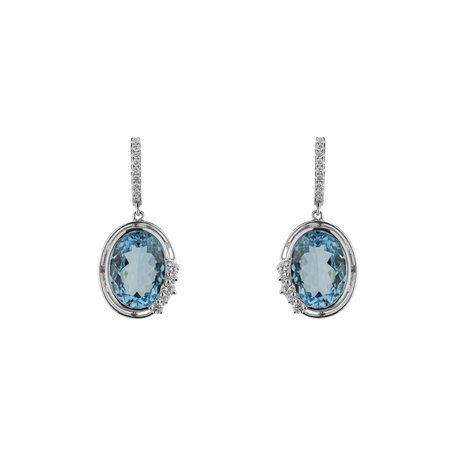 Diamond earrings with Topaz Larissa