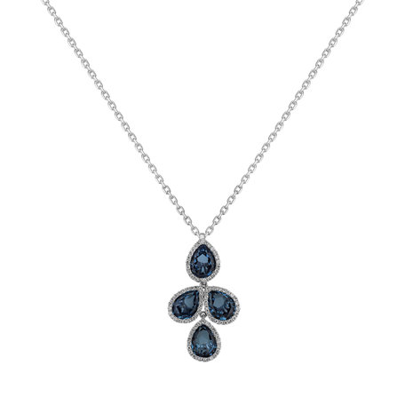 Diamond pendant with necklace and Topaz Mystic Rhapsody