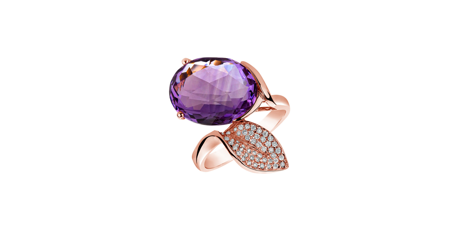 Diamond rings with Amethyst Kenyetta