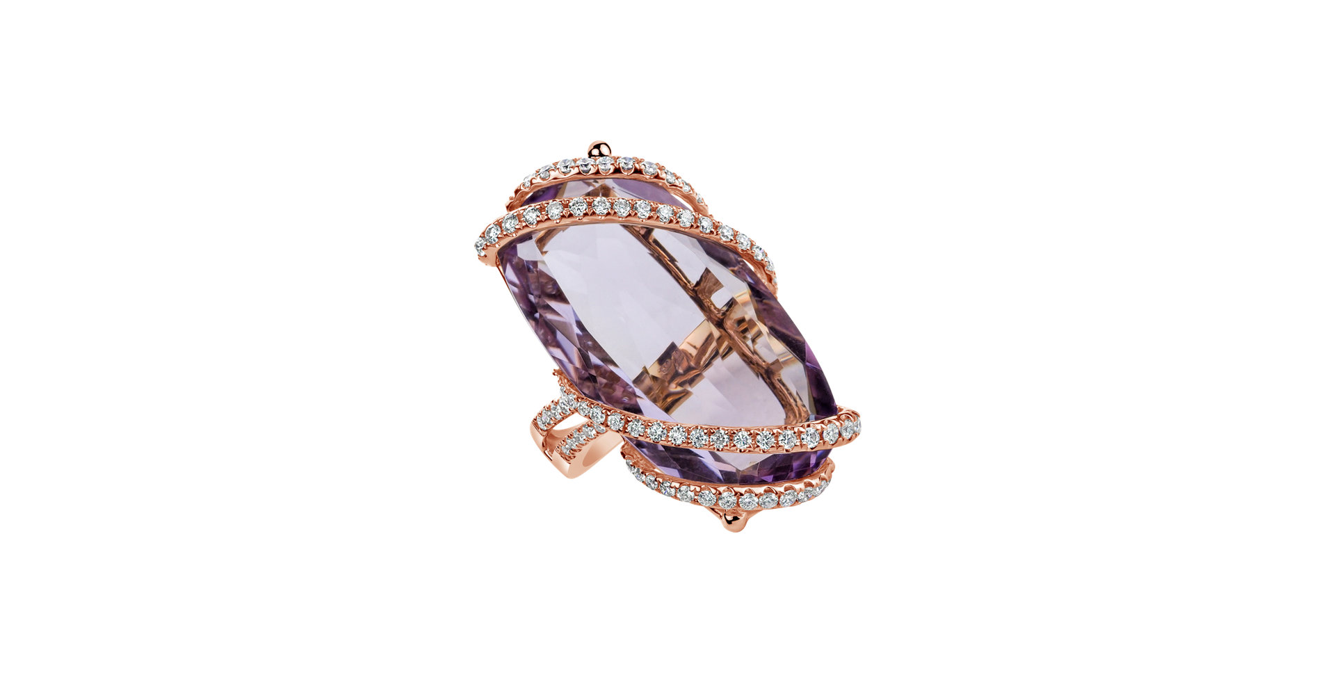Diamond rings with Amethyst Dynasty