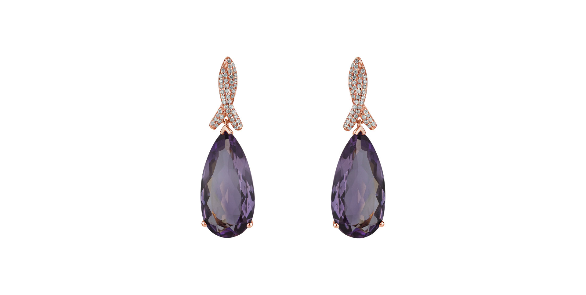 Diamond earrings with Amethyst Siddharth