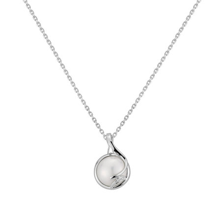 Diamond pendant with Pearl Jennifer