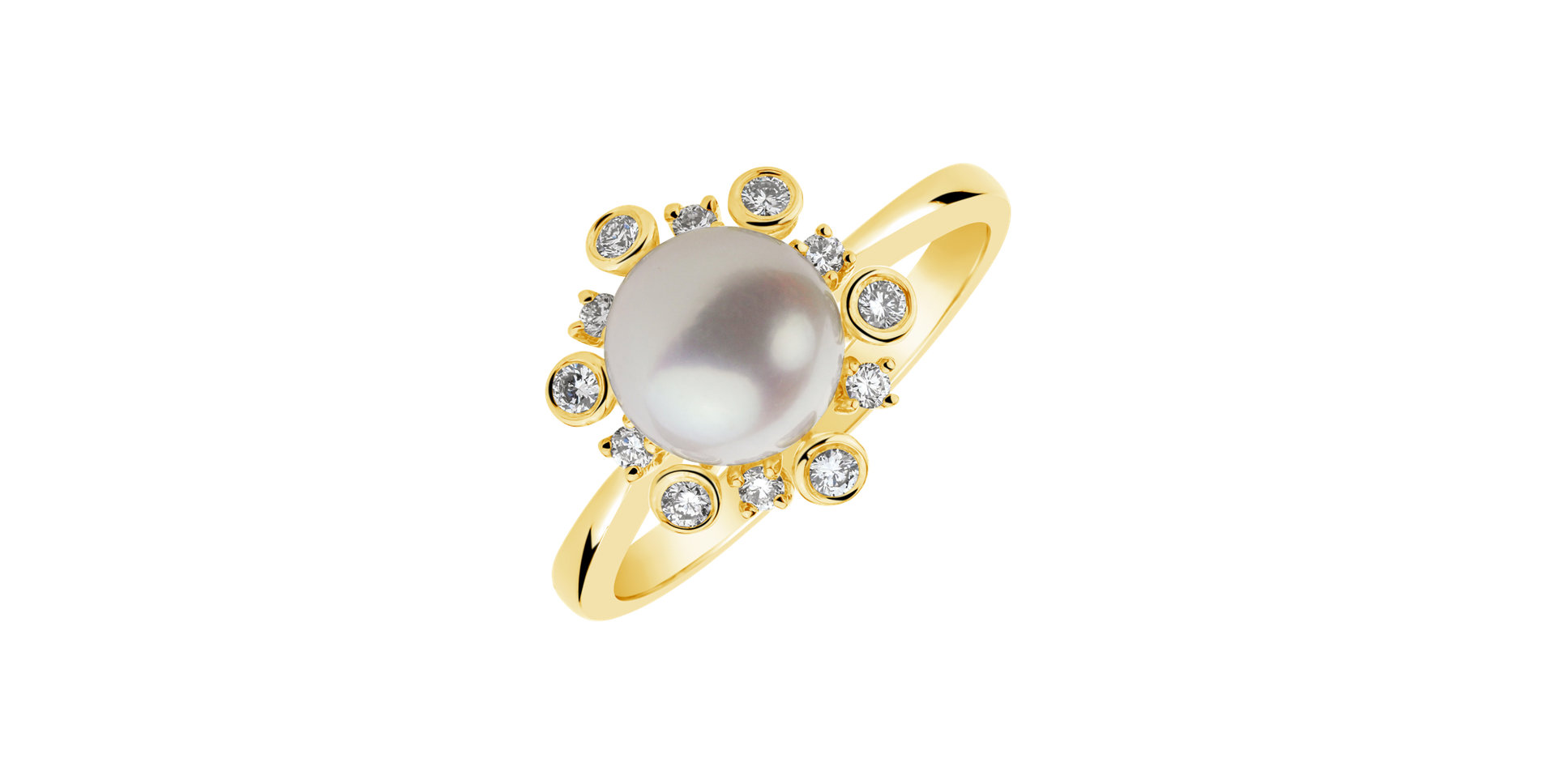 Diamond ring with Pearl Nautical Adventure