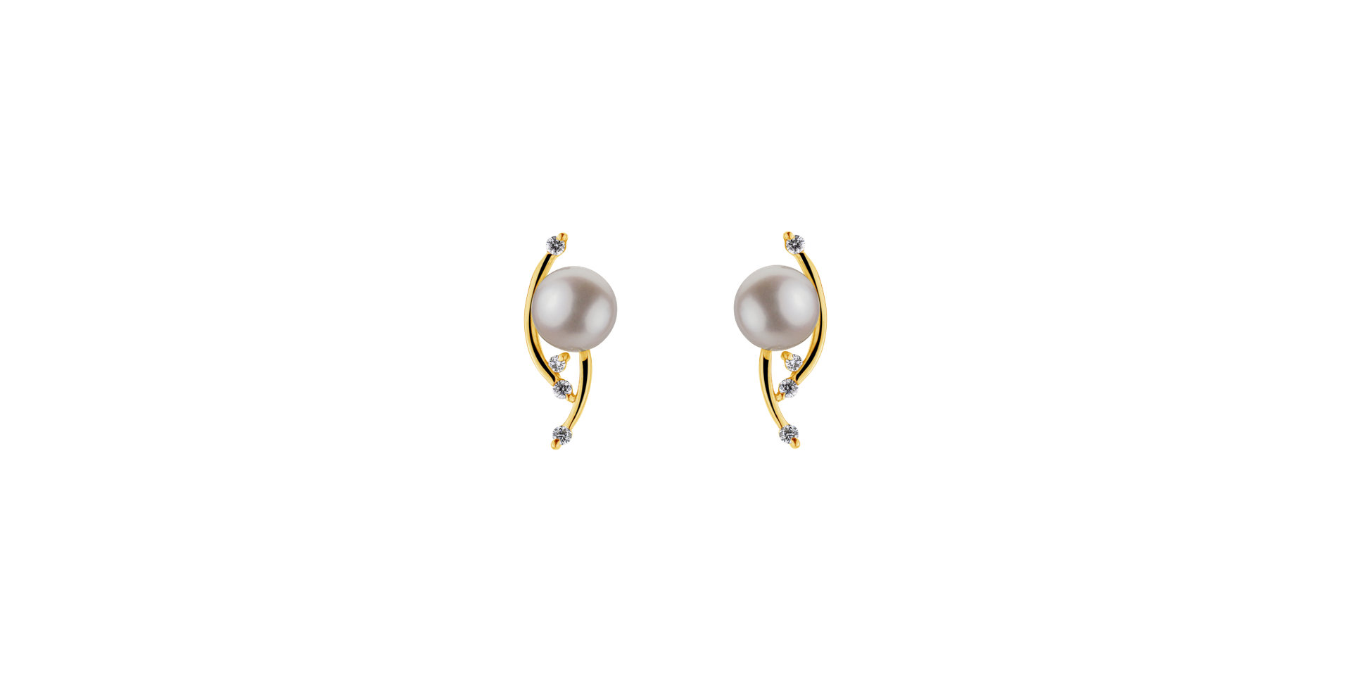 Diamond earrings with Pearl Whispering Ocean