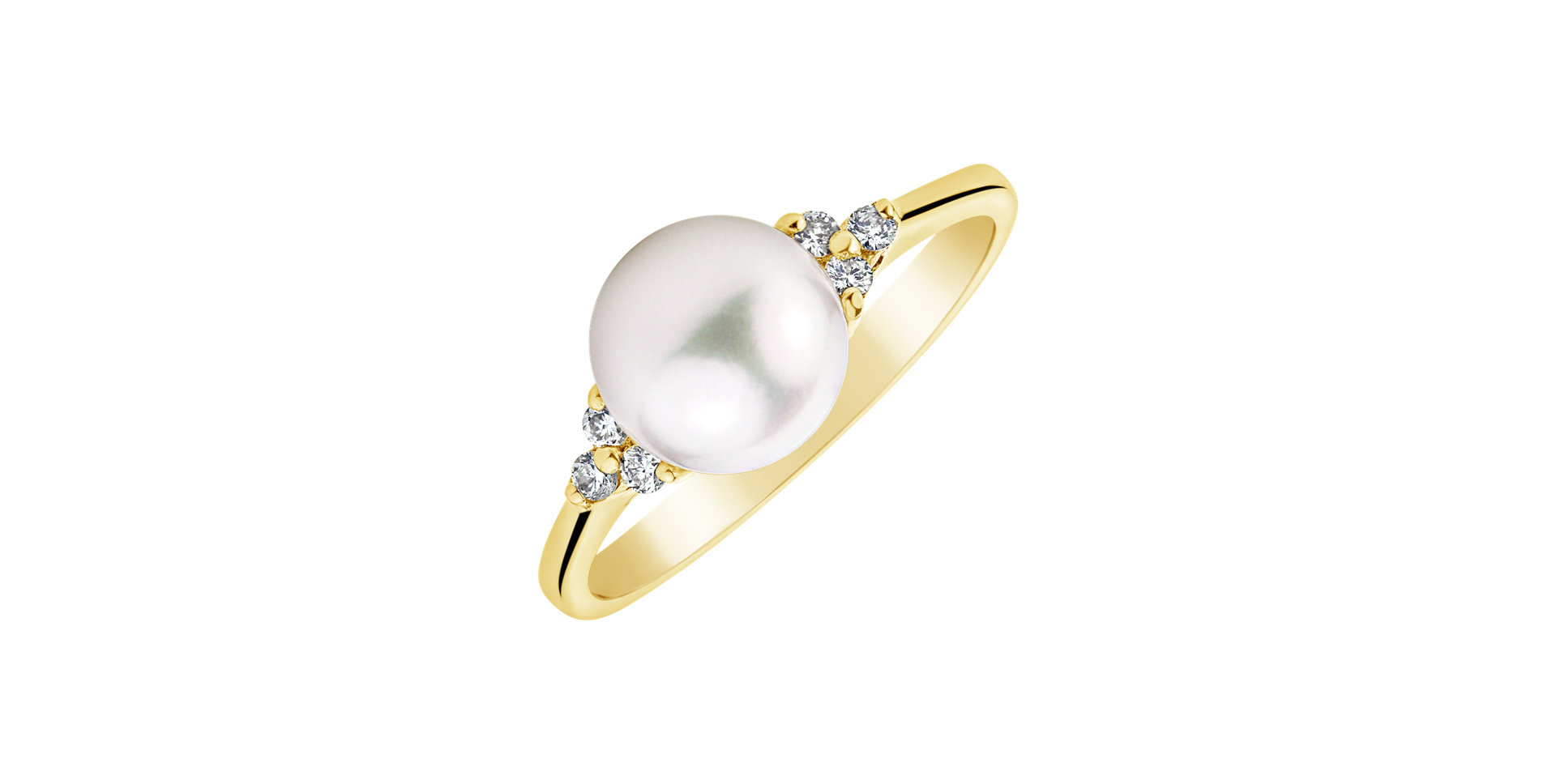 Diamond ring with Pearl Pacific Romance
