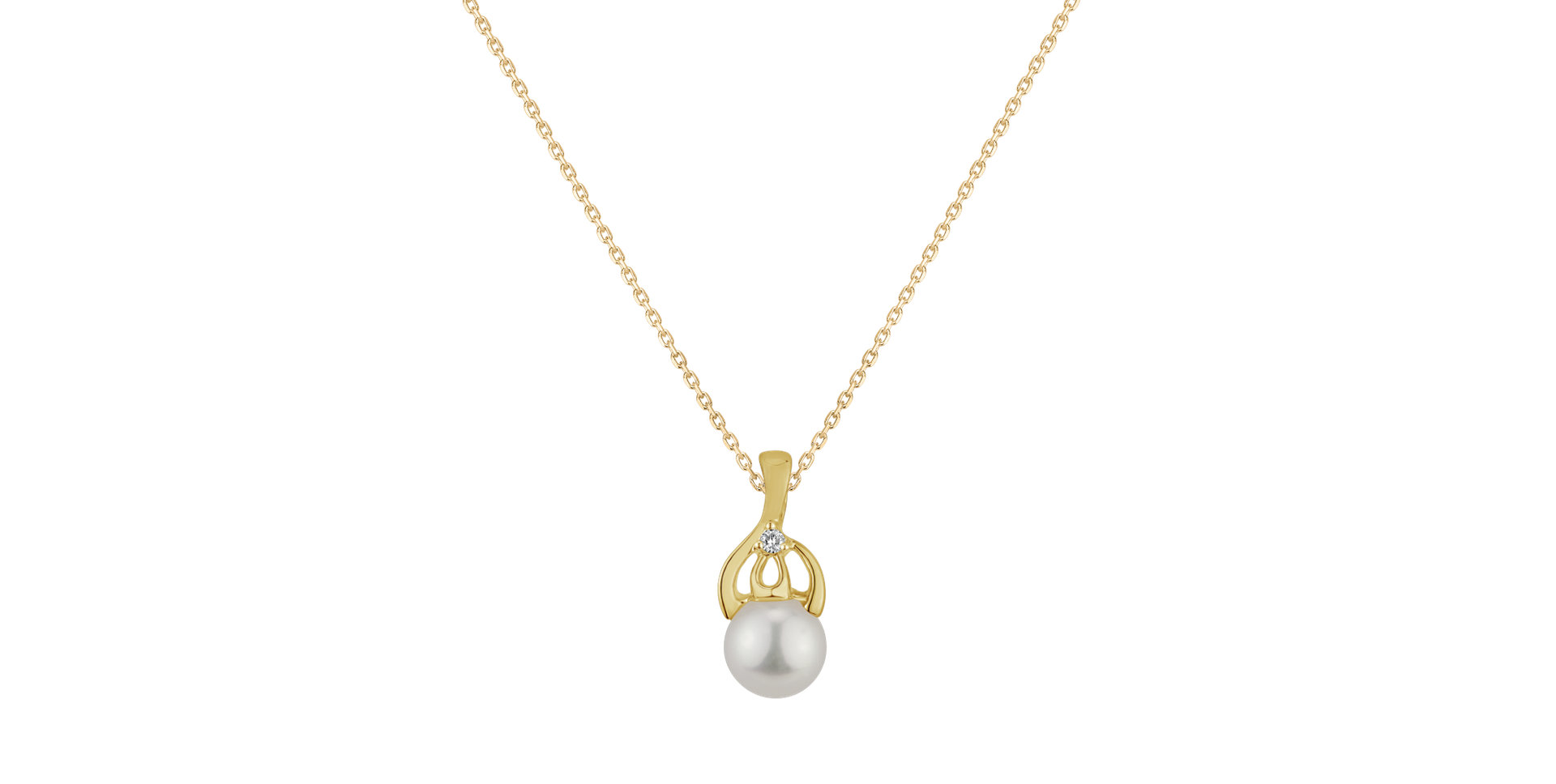 Diamond pendant with Pearl Eudora