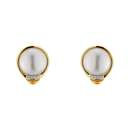 Diamond earrings with Pearl Coast for Luisa