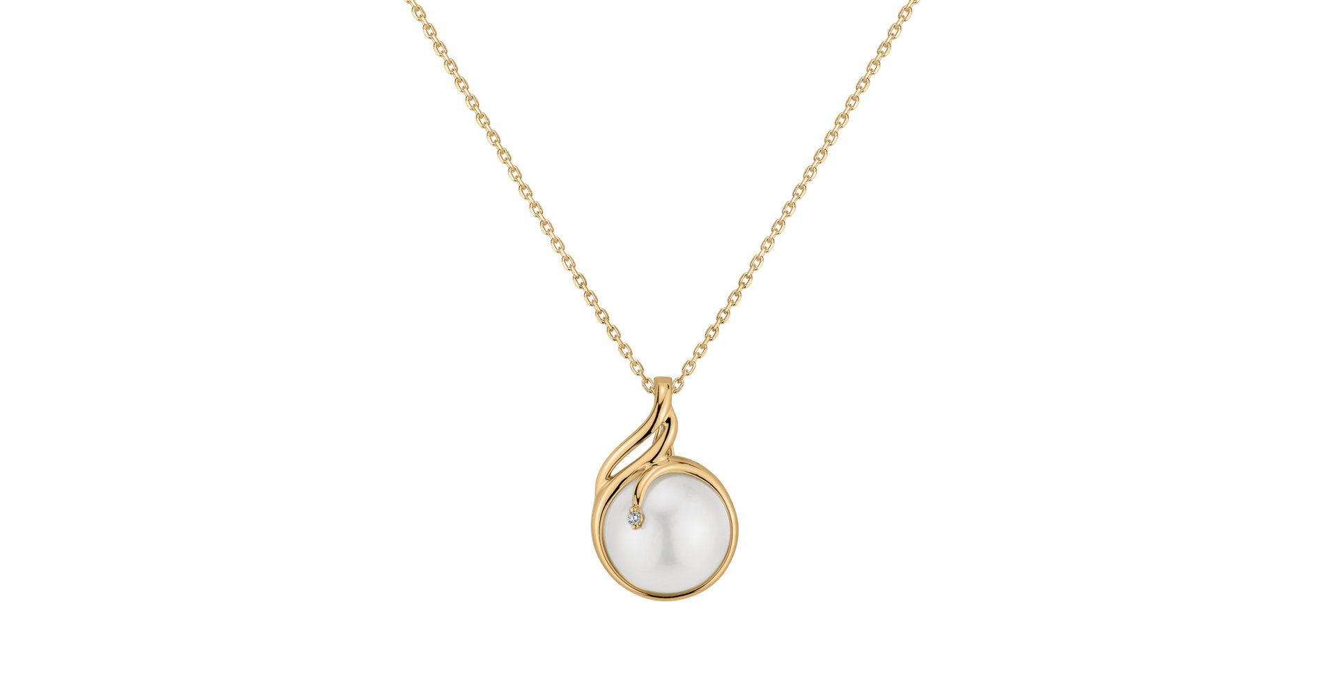 Diamond pendant with Pearl Eternal Depth