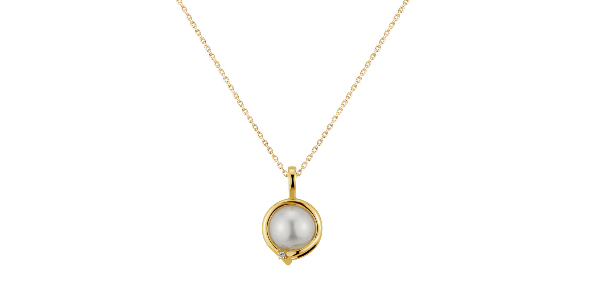 Diamond pendant with Pearl Euryale