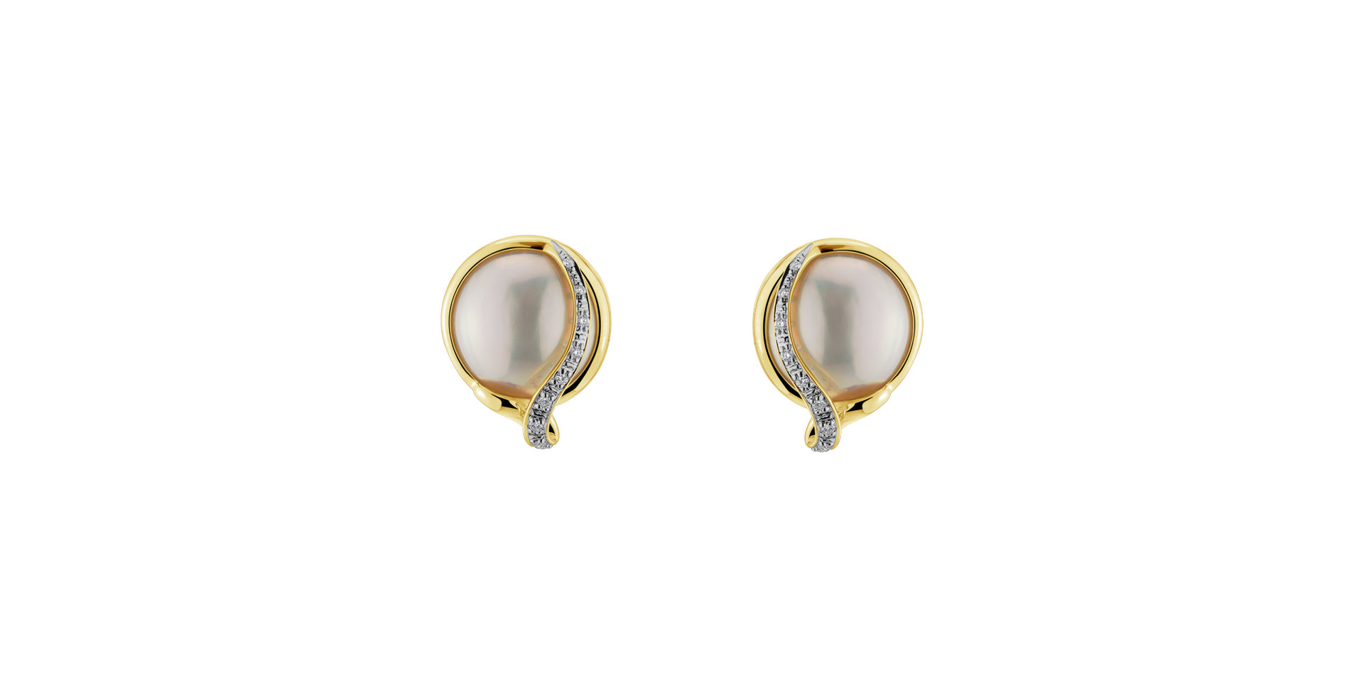 Diamond earrings with Pearl Pearly Eyes