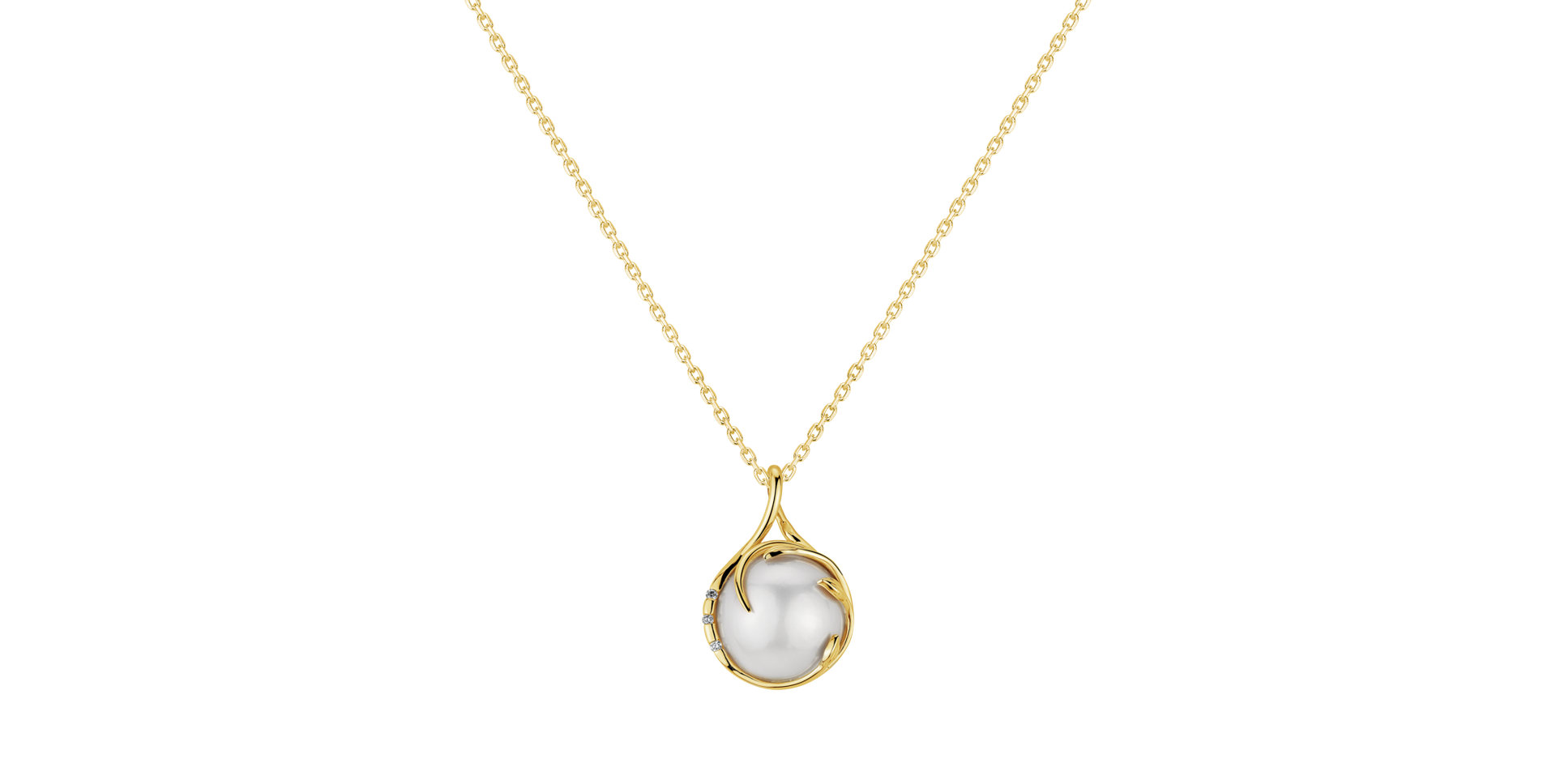 Diamond pendant with Pearl Mira