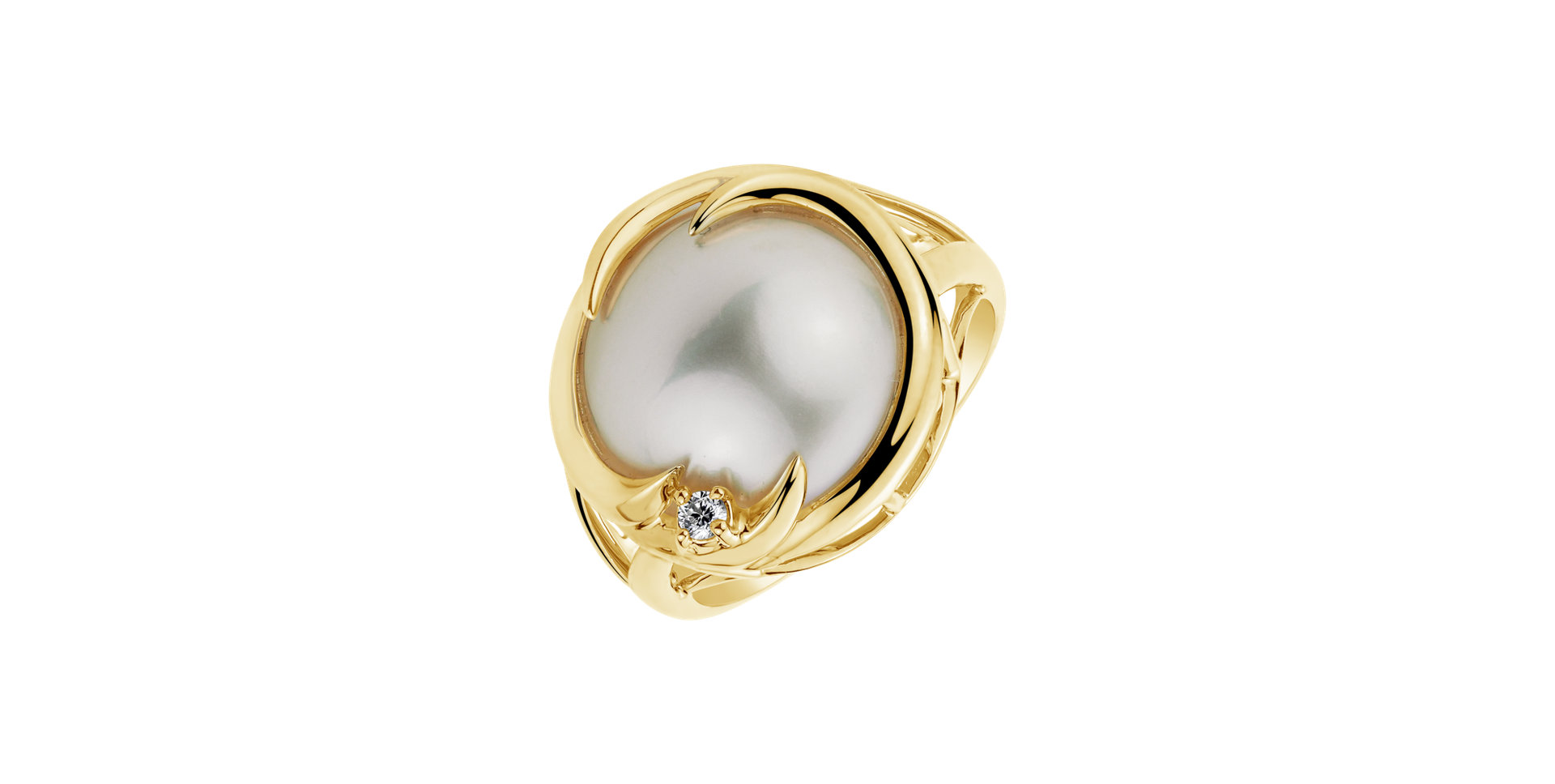Diamond ring with Pearl Pearl Sadness