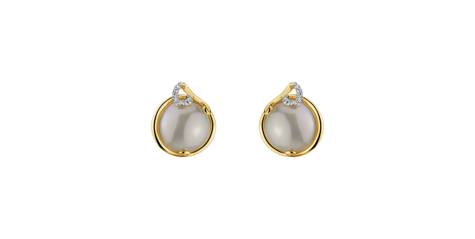 Diamond earrings with Pearl Sea of Attraction