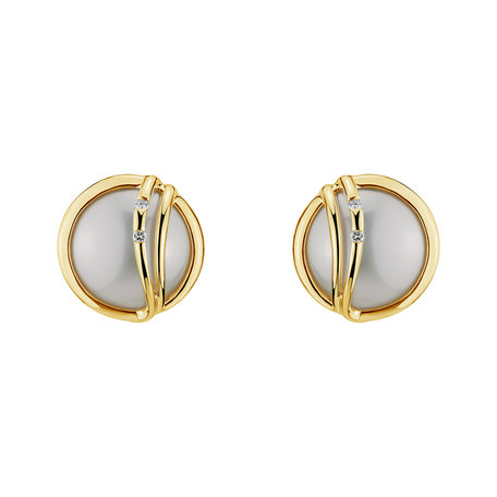 Diamond earrings with Pearl Lavish Sea