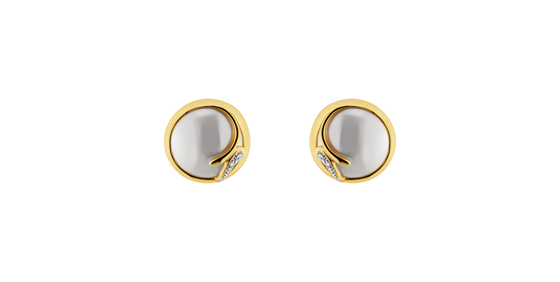 Diamond earrings with Pearl Heliades