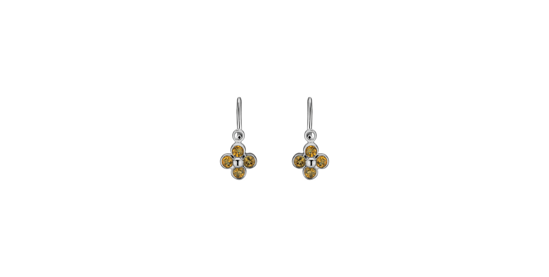 Children's earrings with Citrine Lobelia
