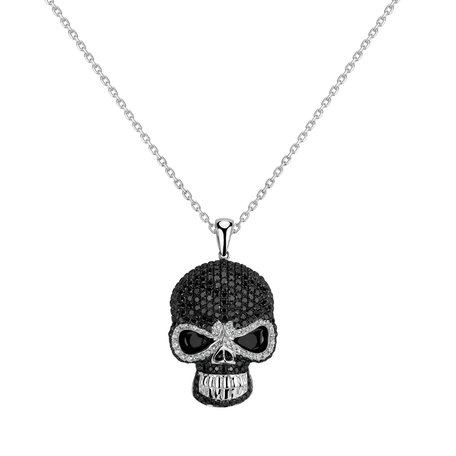 Pendant with black and white diamonds Escape of Death