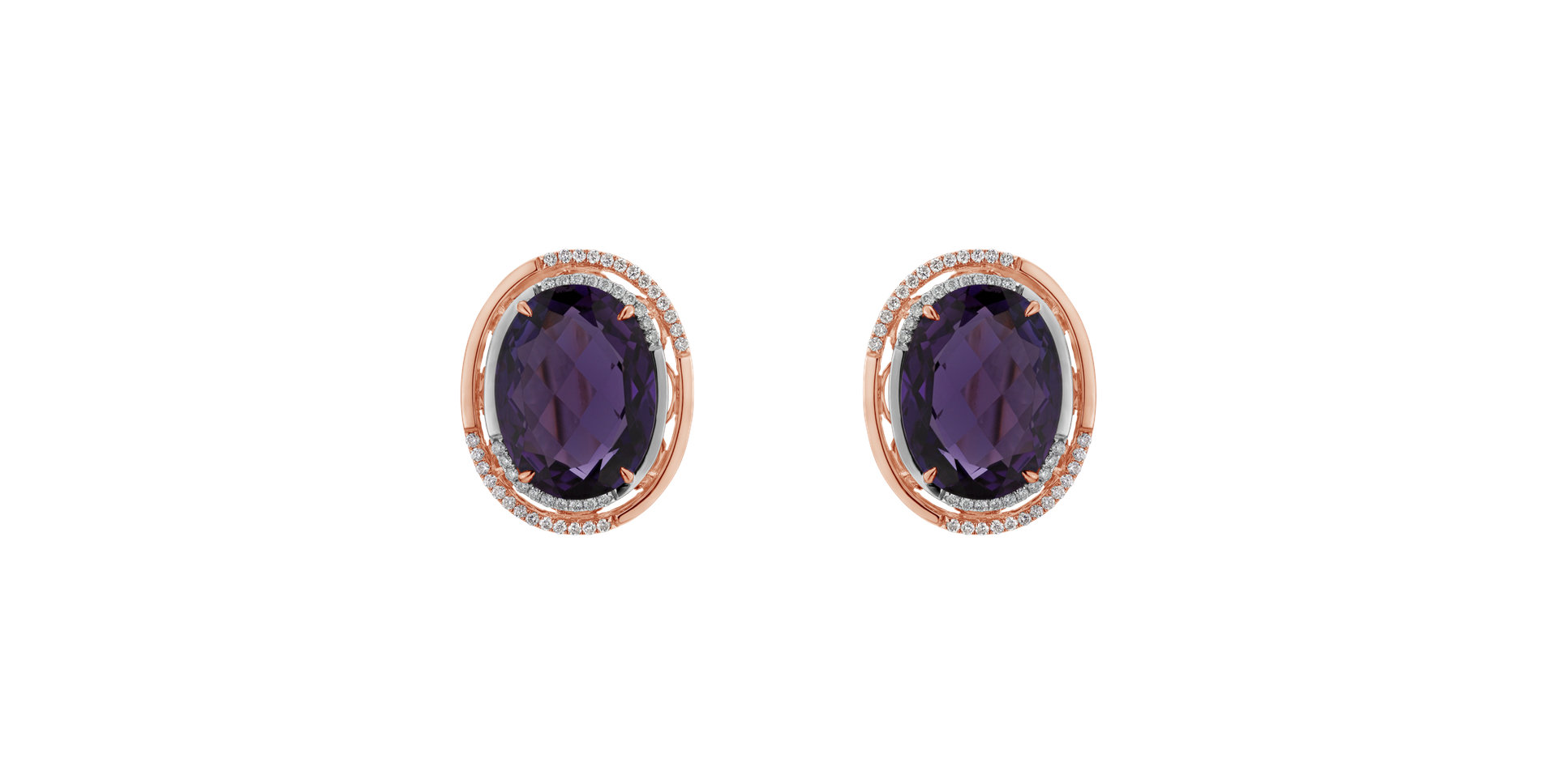 Diamond earrings with Amethyst Velonara