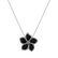 Pendant with black and white diamonds Night Flower3