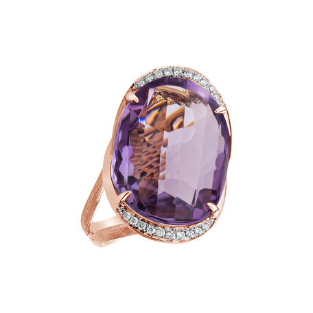 Diamond rings with Amethyst Royal Bubble