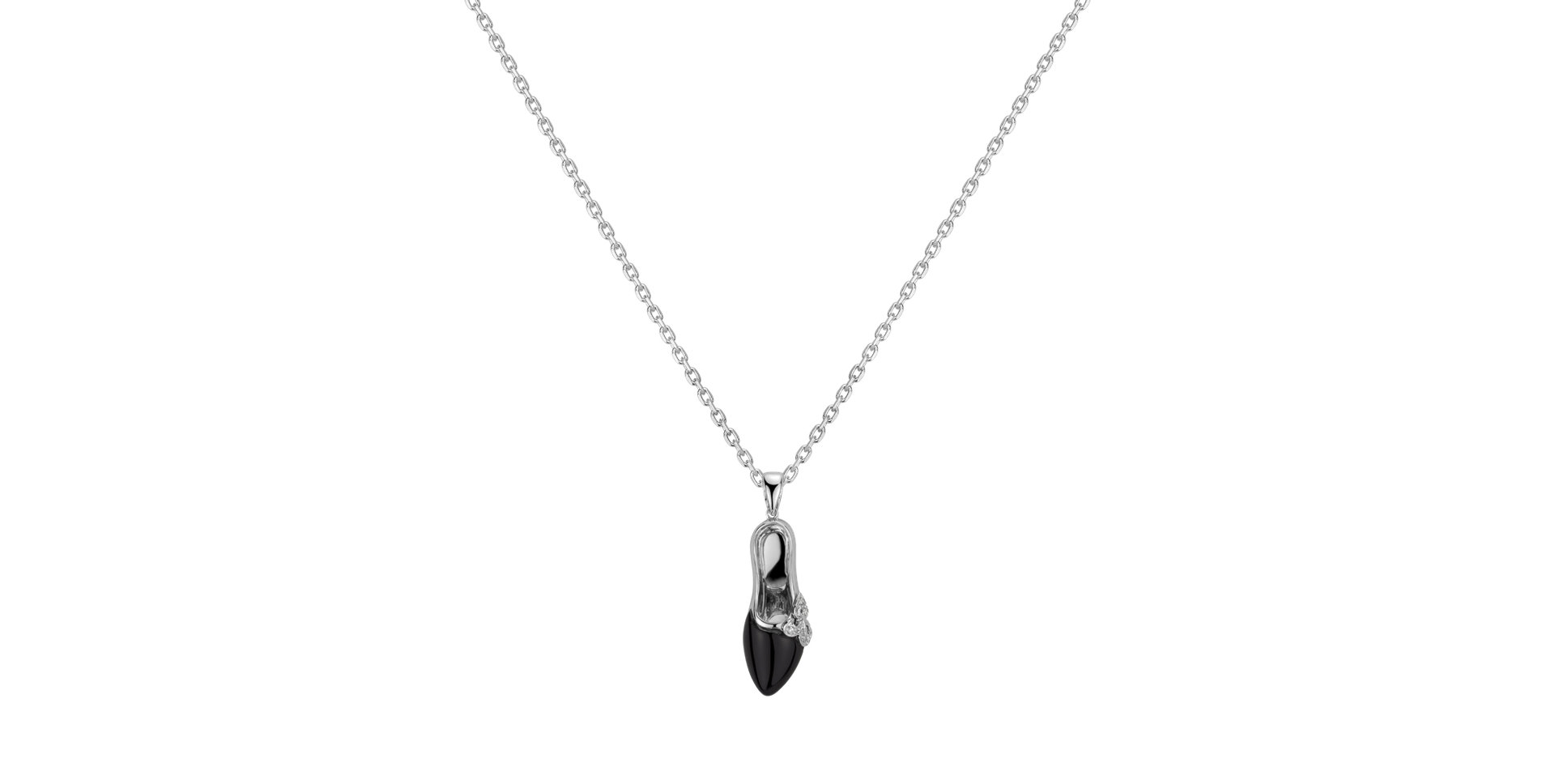 Diamond pendant with Onyx Glamour Pump