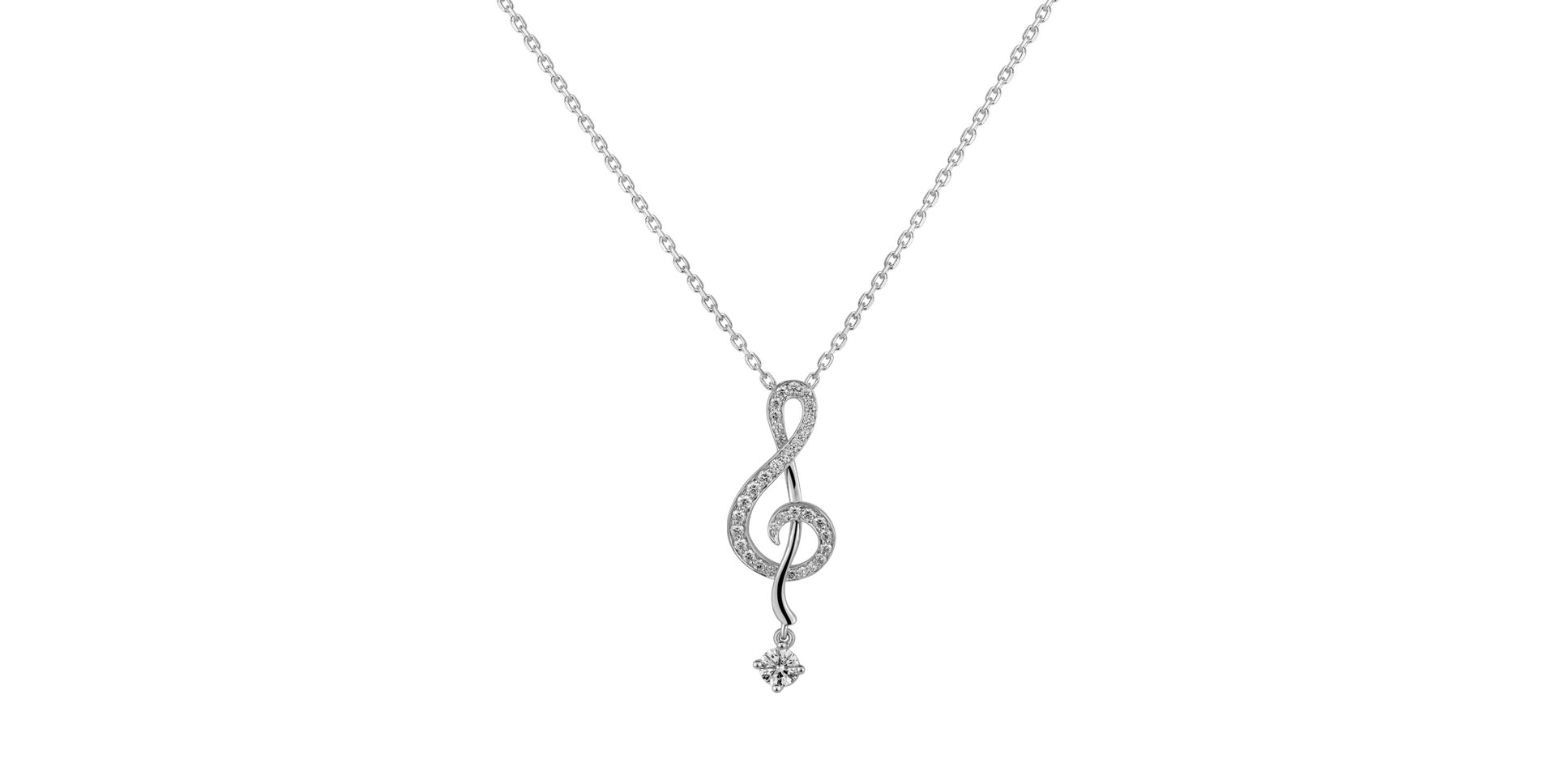 Diamond pendant Treble Clef