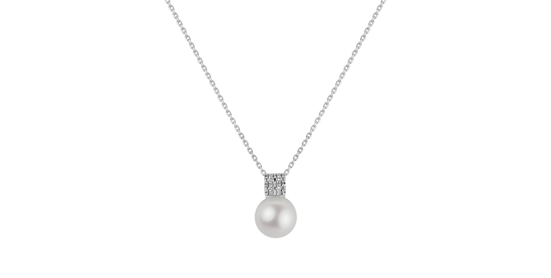 Diamond pendant with Pearl Pearly Elegance