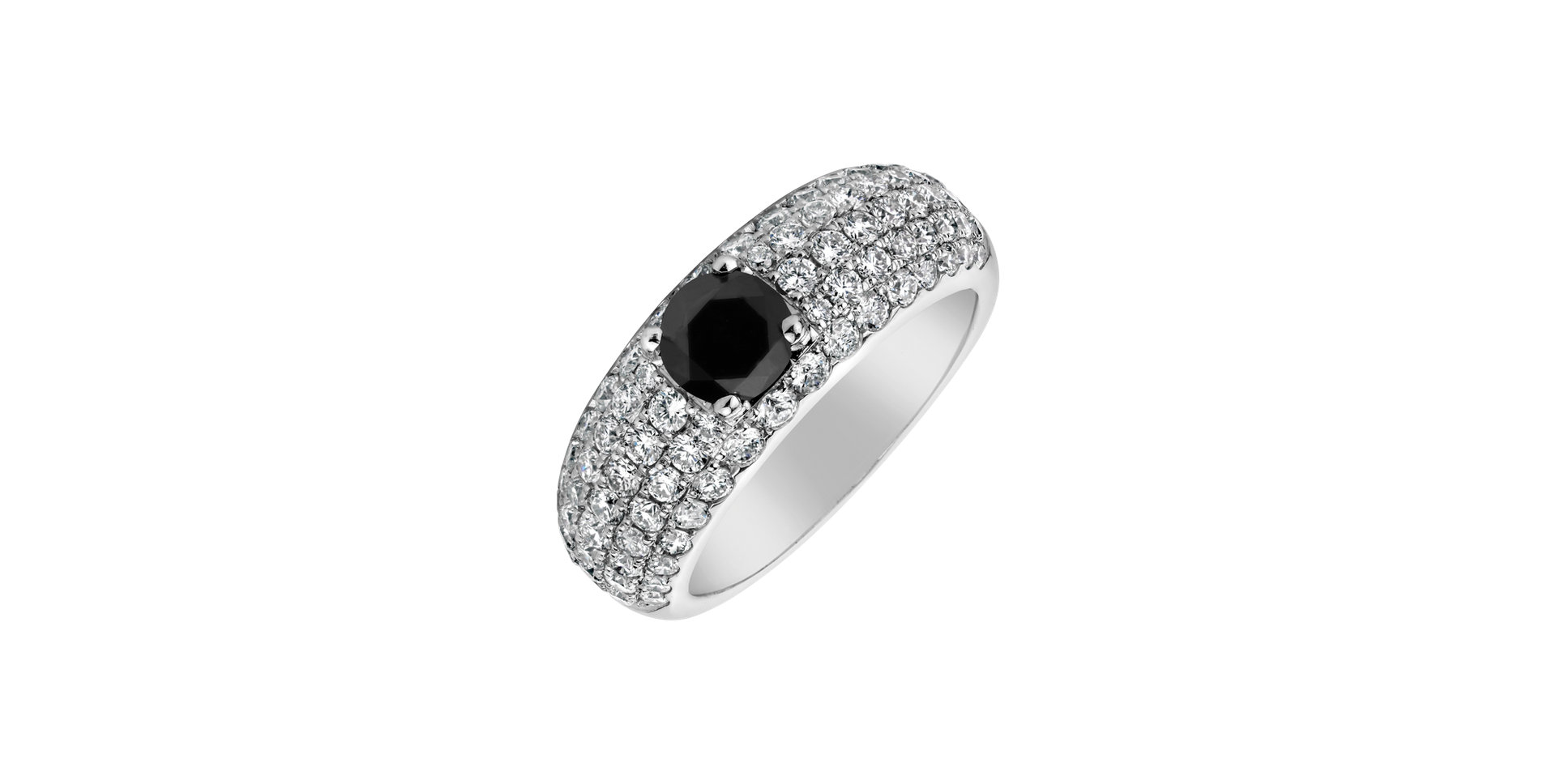 Ring with black and white diamonds Lourdes