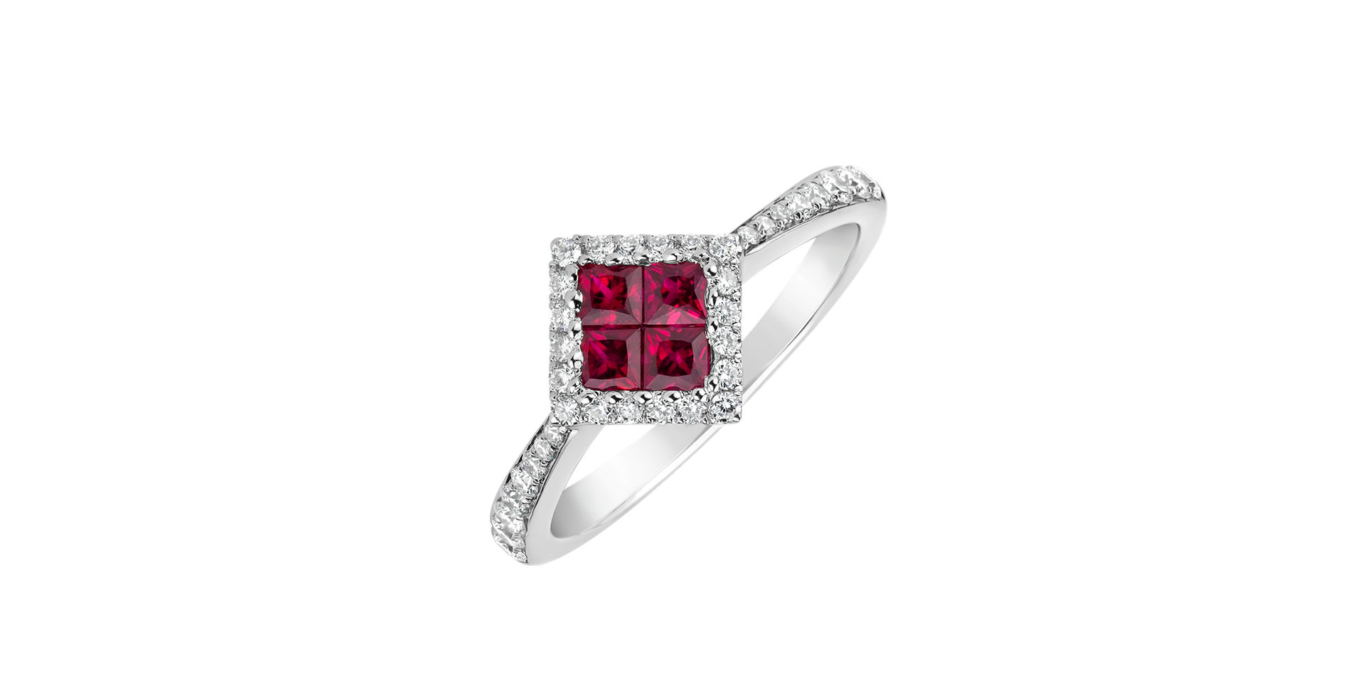 Diamond ring with Ruby Ninfe
