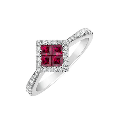 Diamond ring with Ruby Ninfe