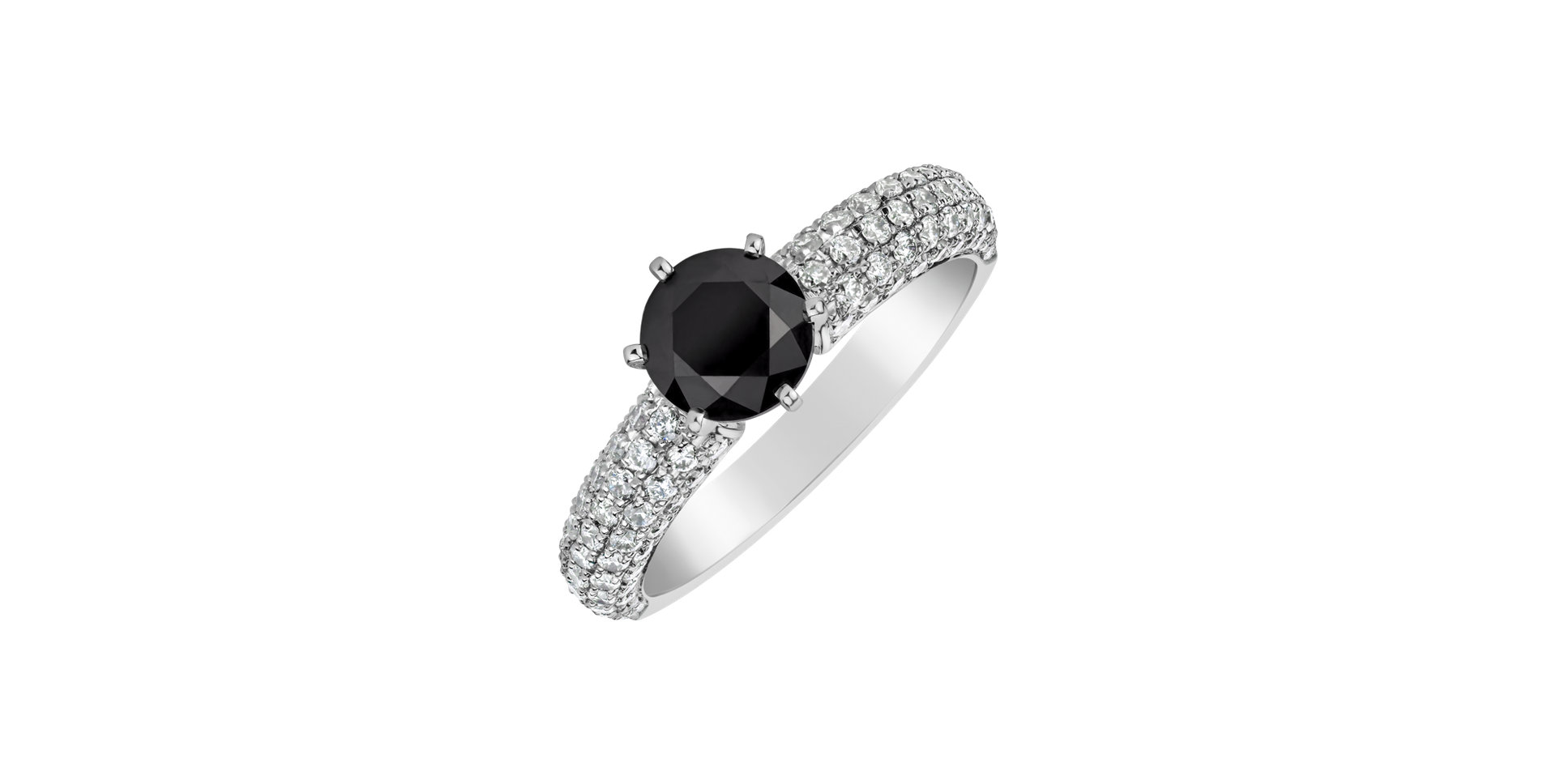 Ring with black and white diamonds Lucia