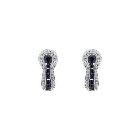 Diamond earrings and Sapphire Dark Bella