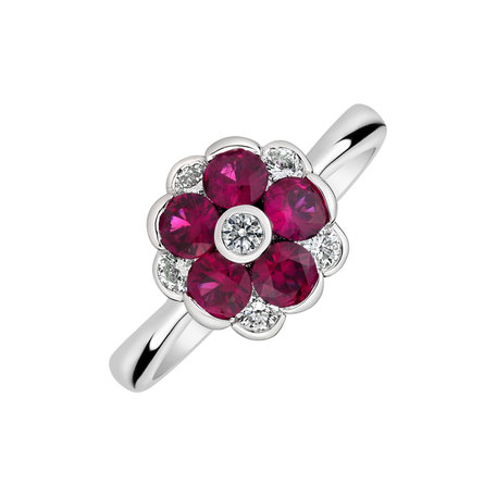 Diamond ring with Ruby Aviana