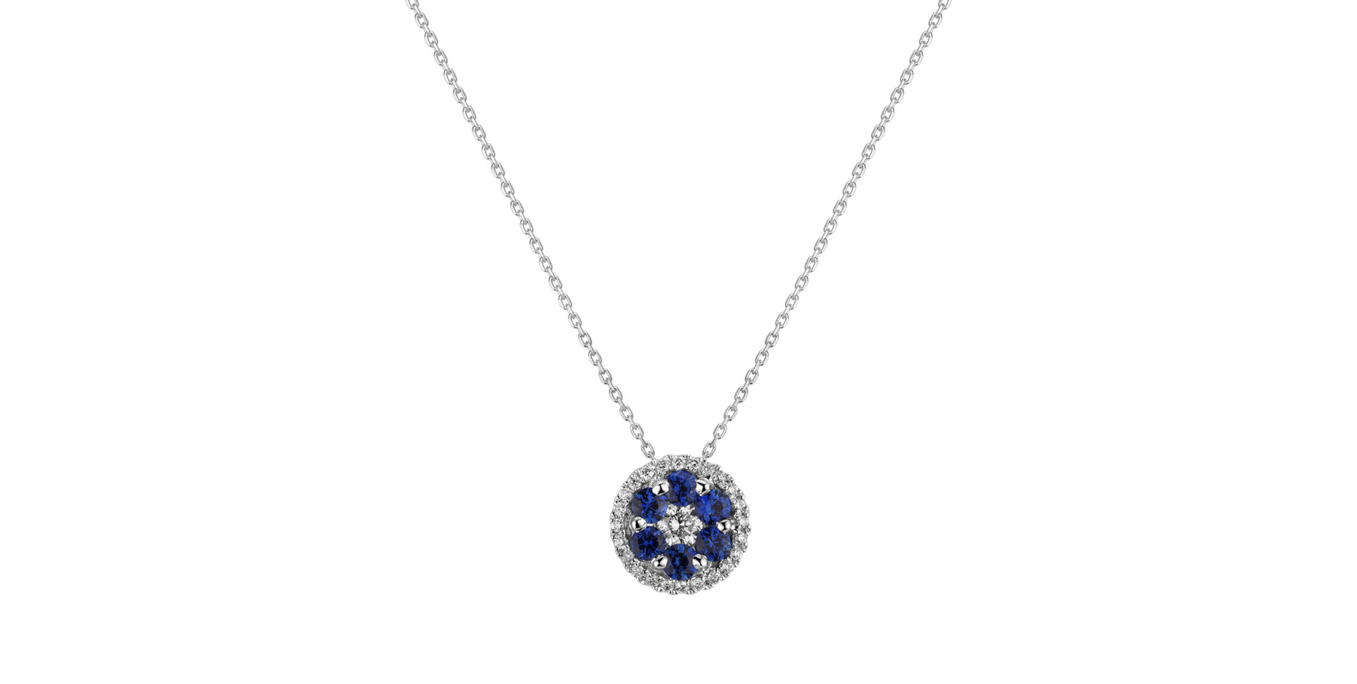 Diamond pendant with Sapphire Morwenna