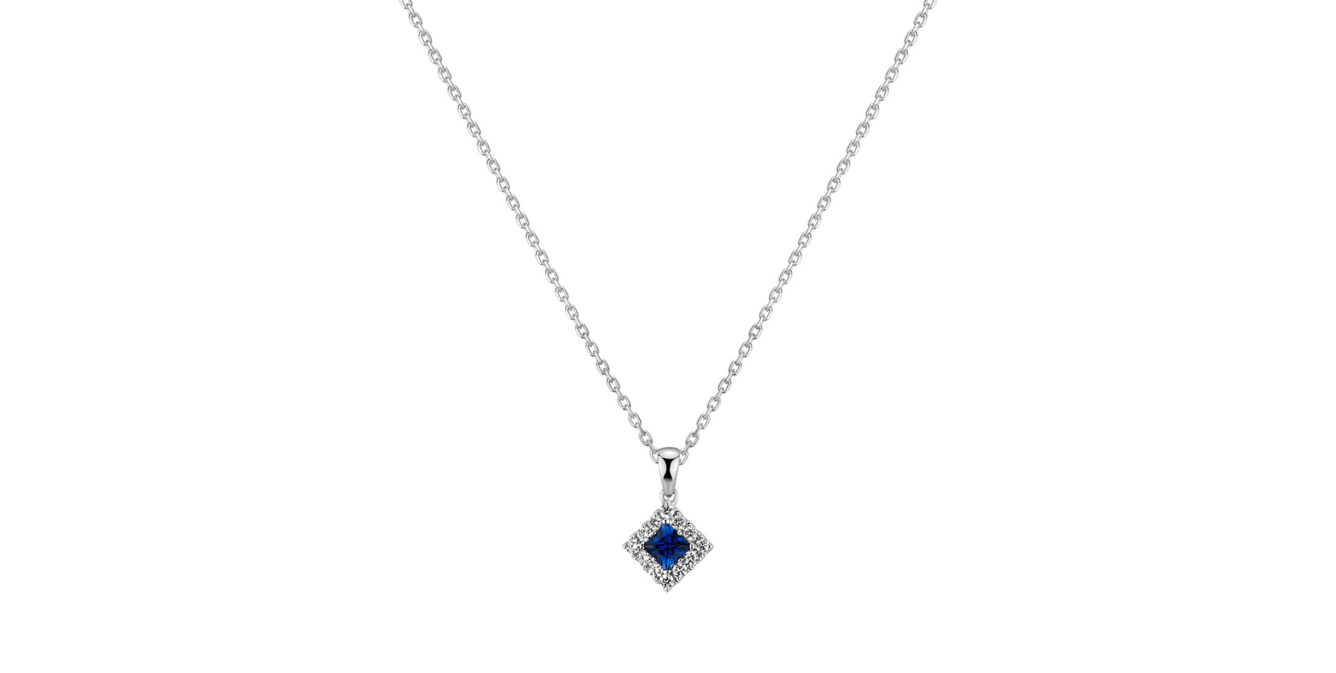 Diamond pendant with Sapphire Rhombus Of Love