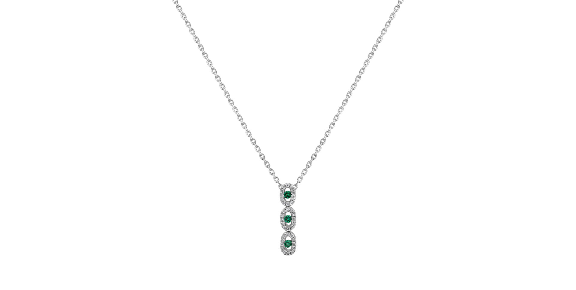 Diamond pendant with Emerald Josephine
