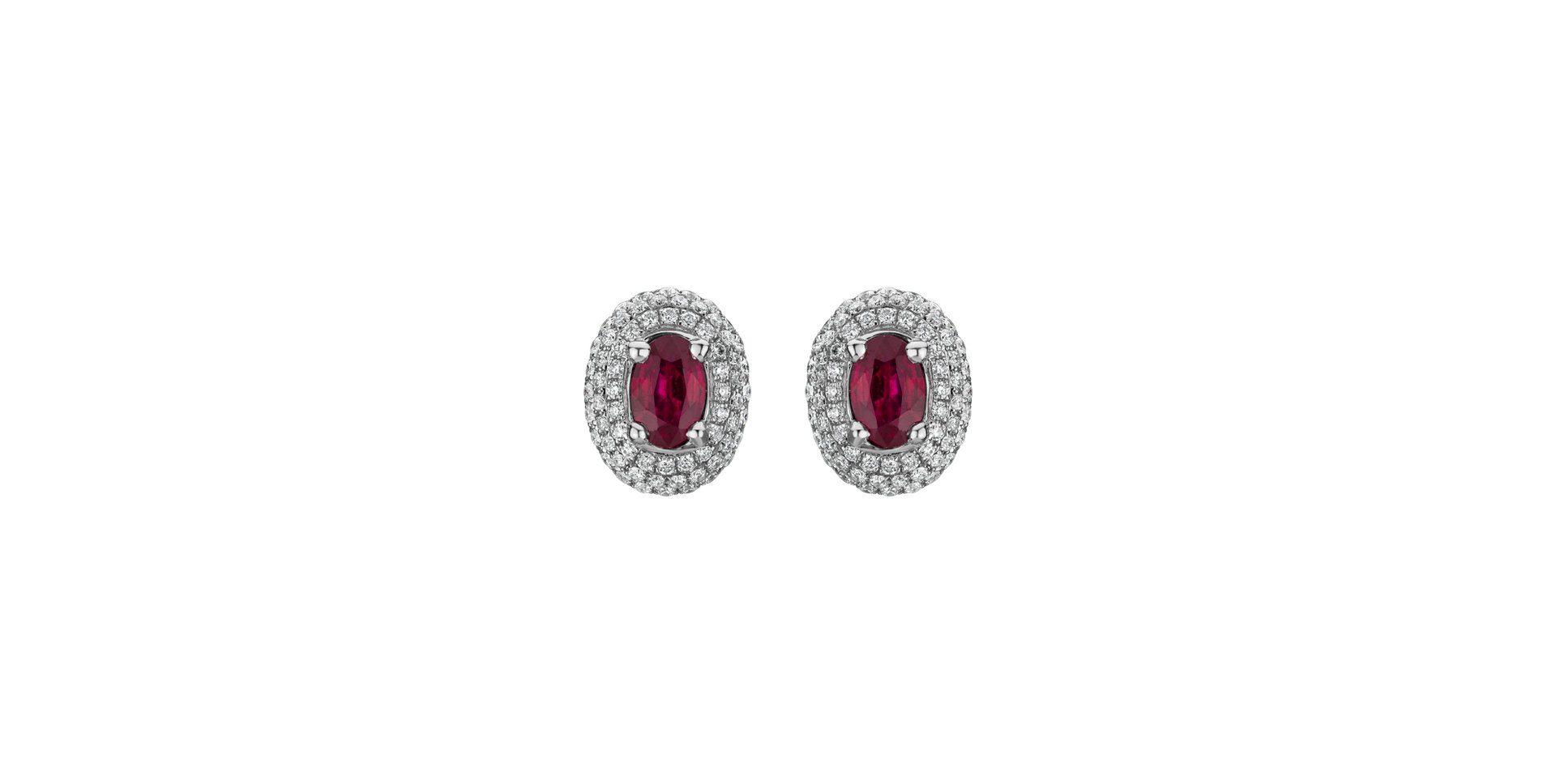 Diamond earrings with Ruby Romance Queen