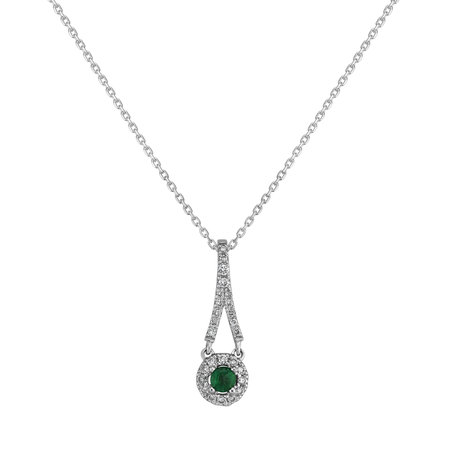 Diamond pendant with Emerald Green Fate