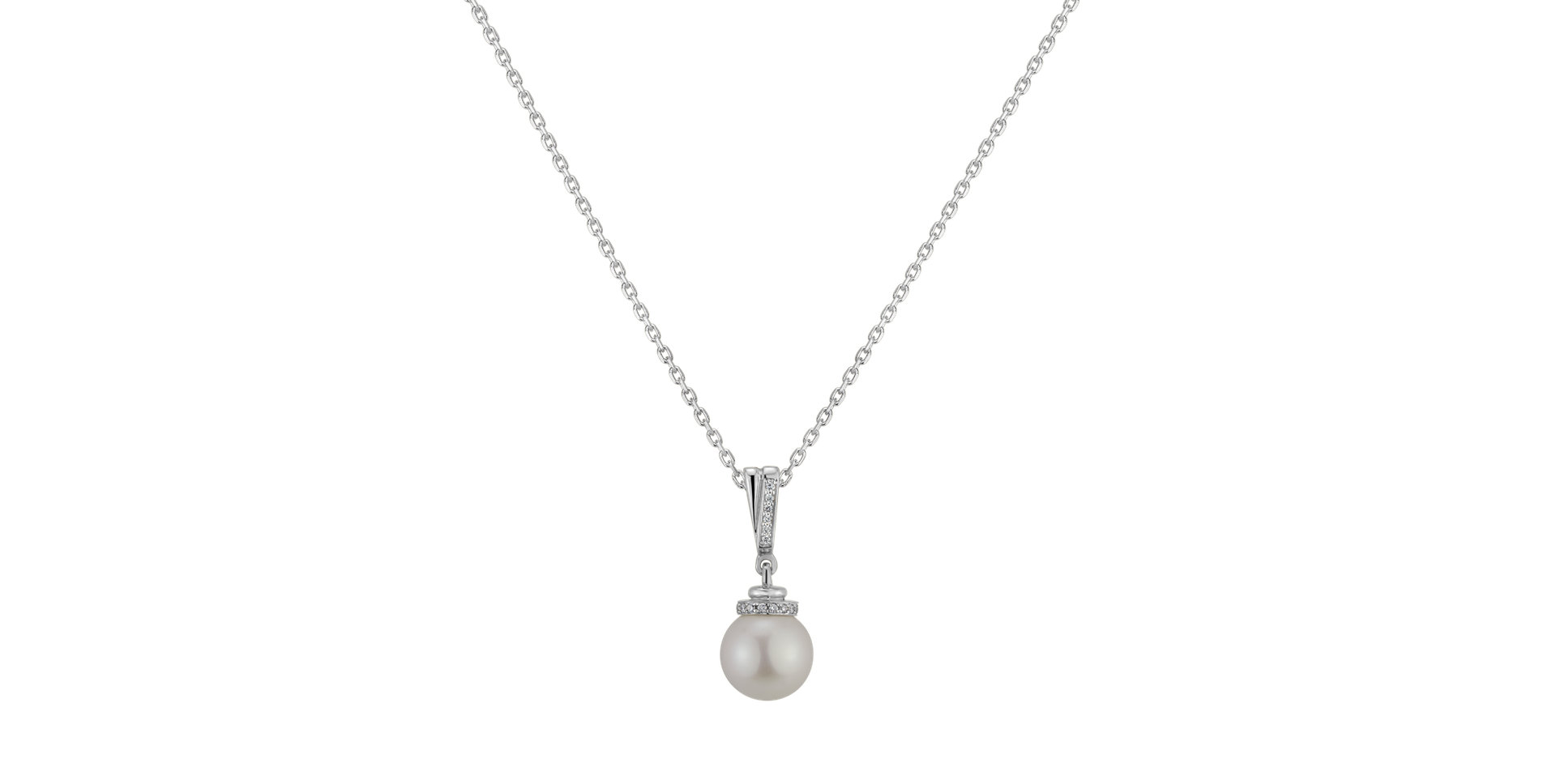 Diamond pendant with Pearl Galene