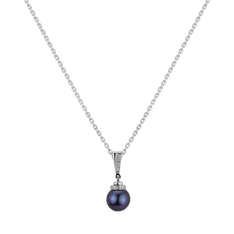 Diamond pendant with Pearl Galene