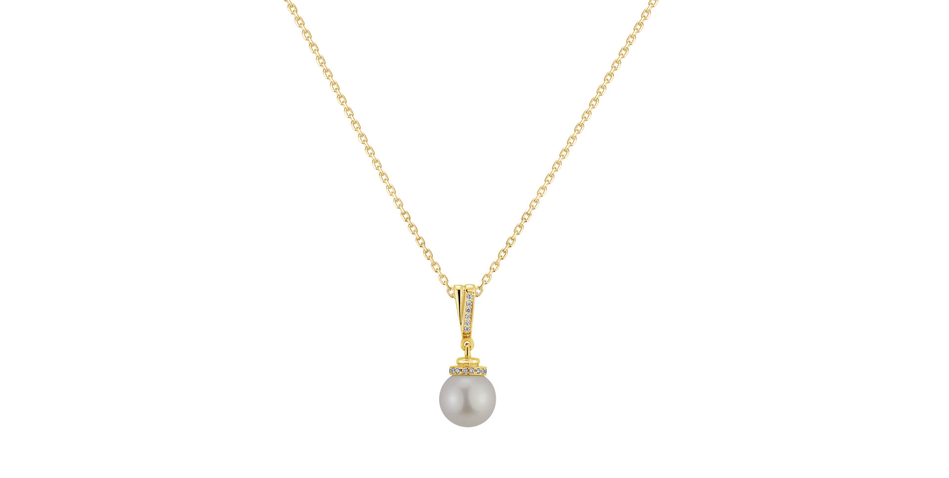 Diamond pendant with Pearl Galene
