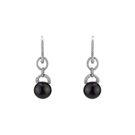 Diamond earrings with Pearl Ocean of Desires