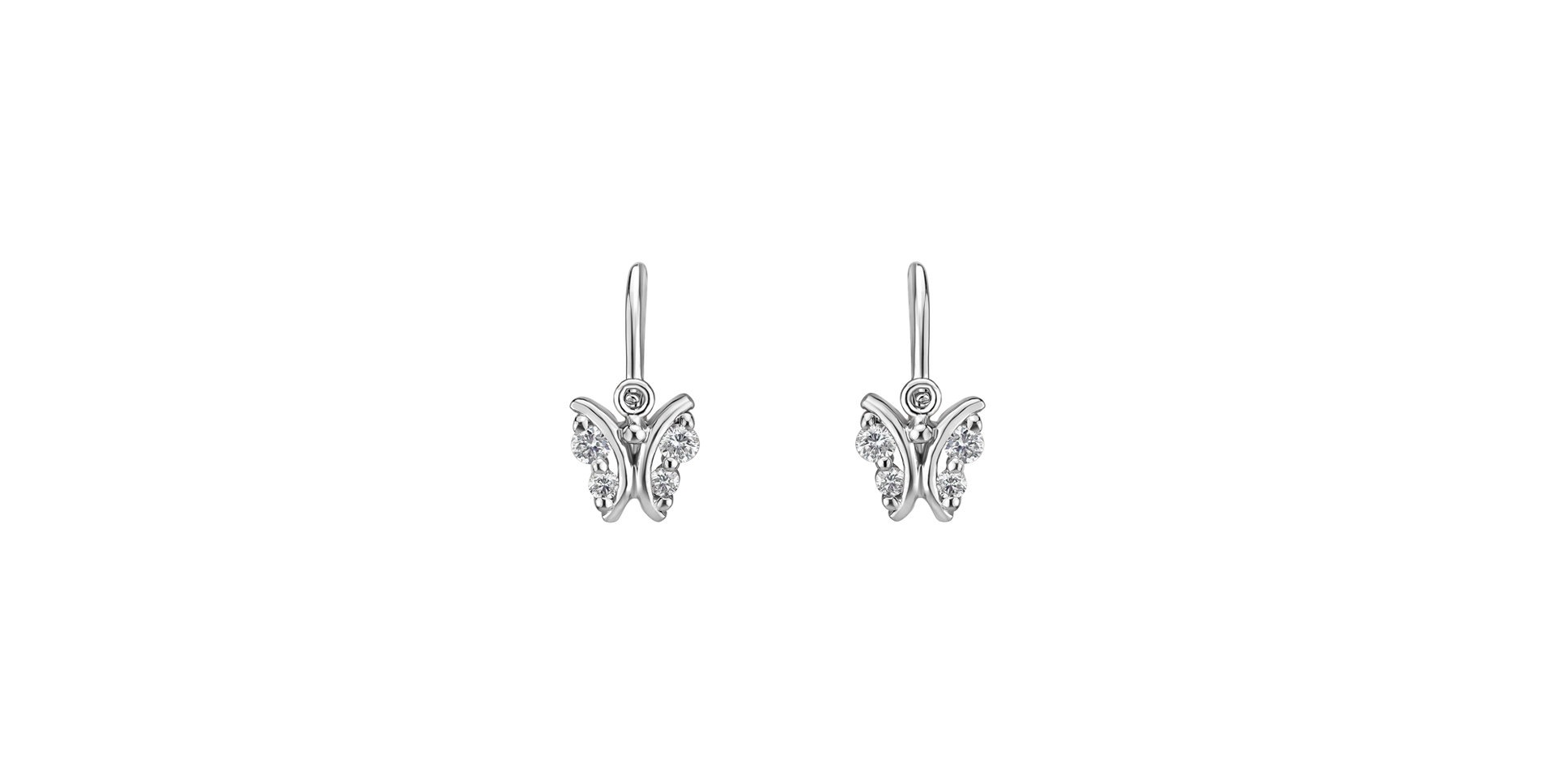 Children's diamond earrings Butterfly Sky