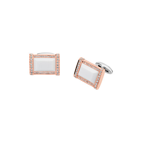 Diamond cufflinks with Agate Stairway to Heaven