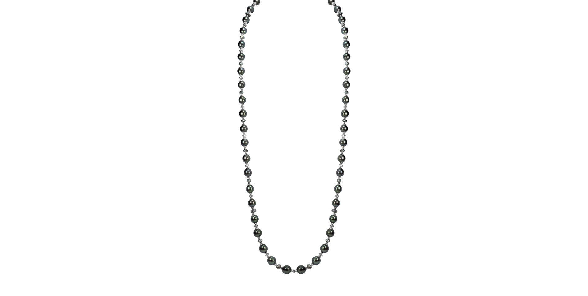 Necklace with Pearl and Onyx Pearly Elegance