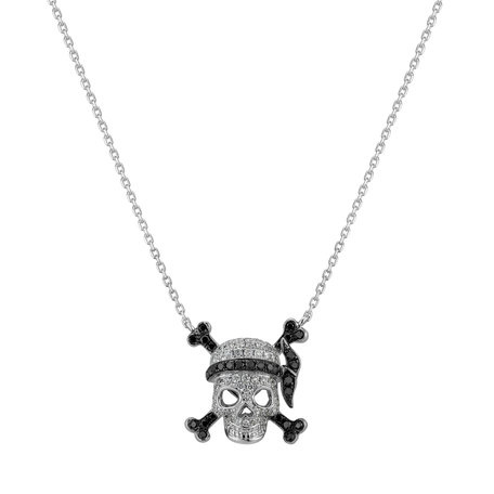 Necklace with black and white diamonds Pirate Treasure