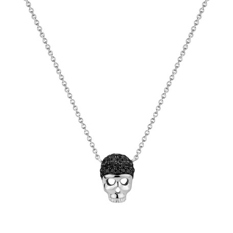 Necklace with black diamonds Memento Mori