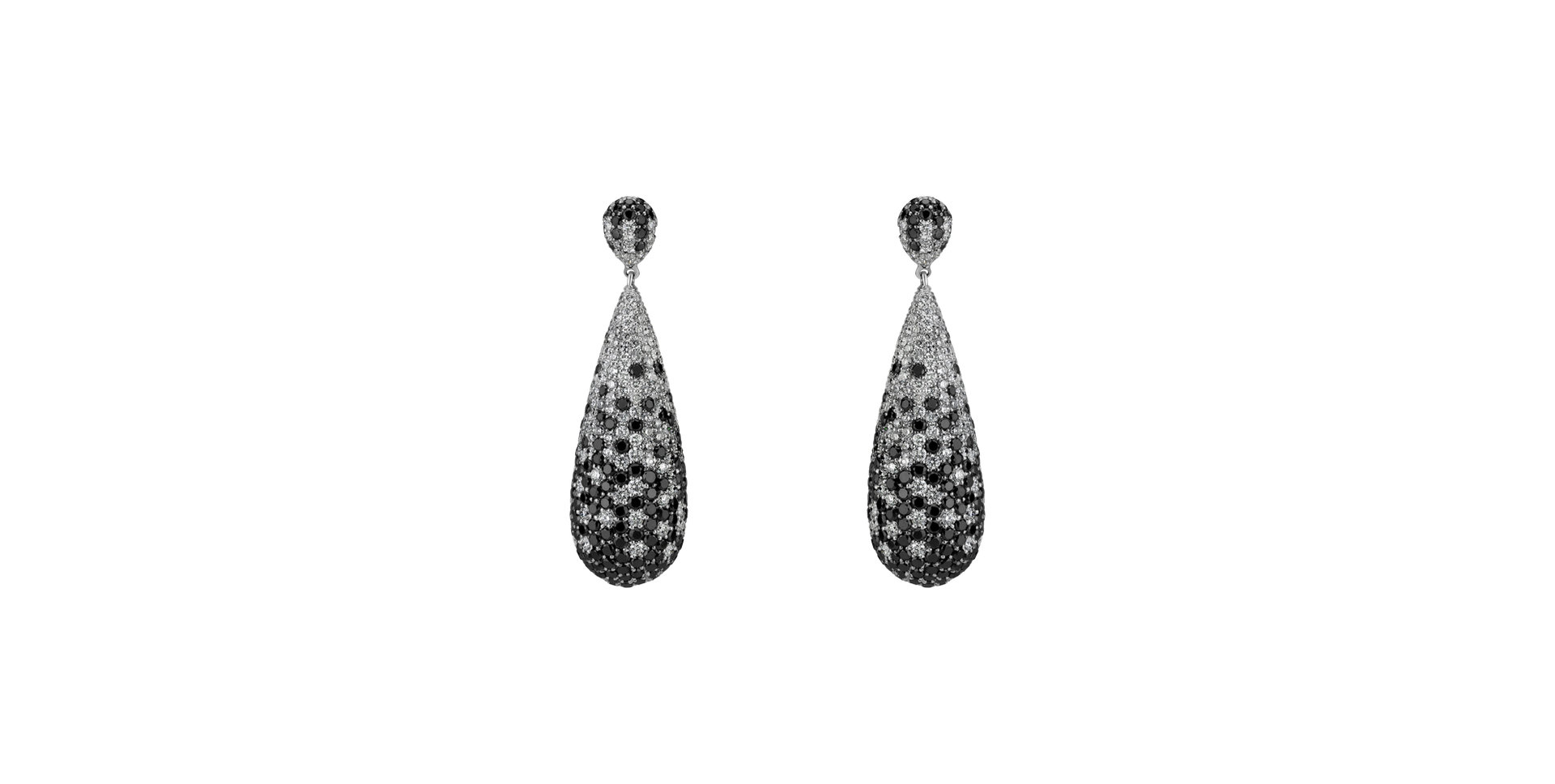 Earrings with black and white diamonds Malorie