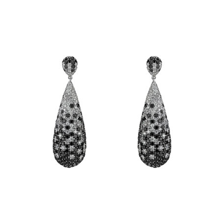 Earrings with black and white diamonds Malorie