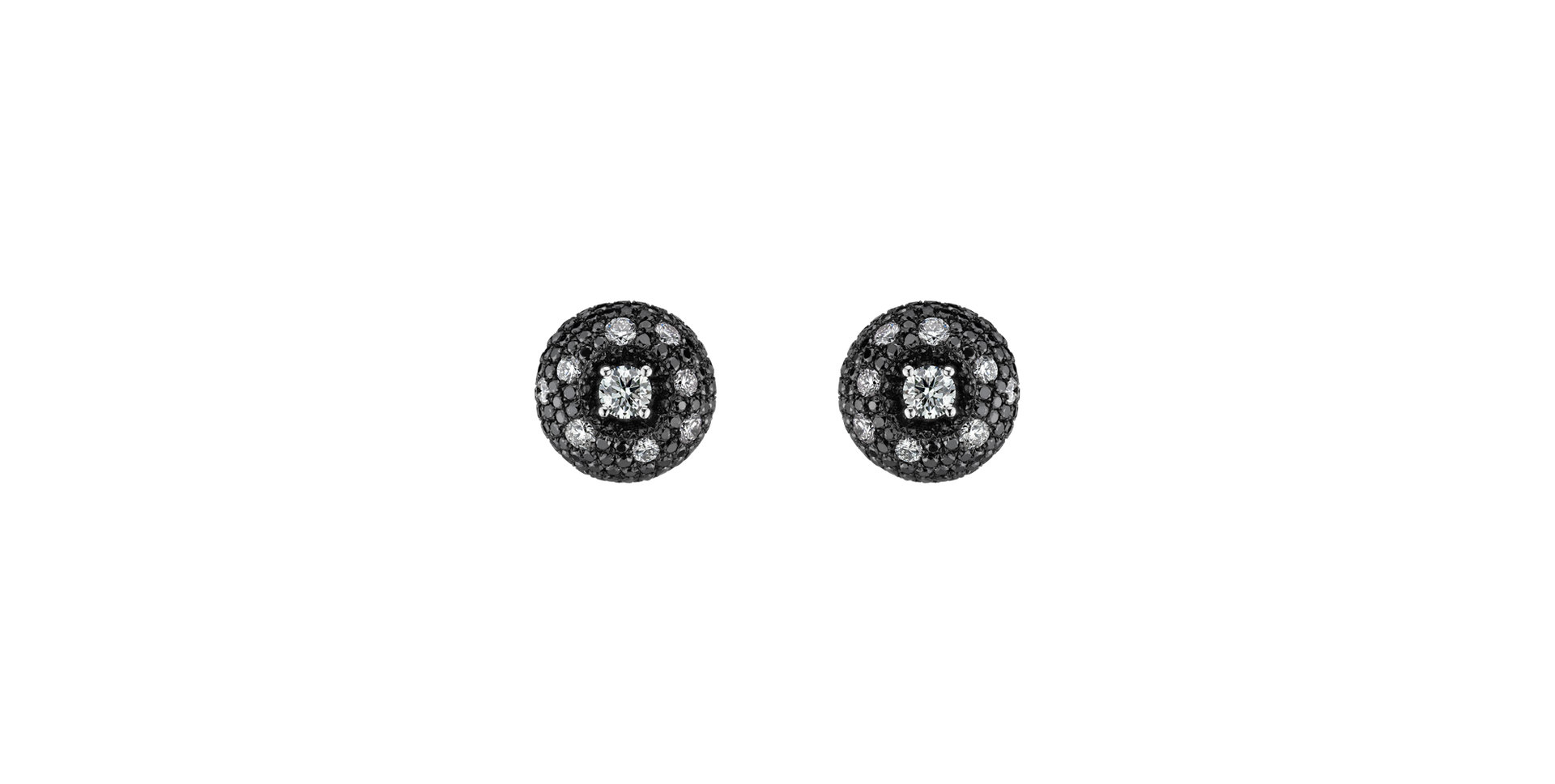 Earrings with black and white diamonds Provocative